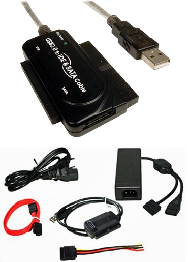 USB2.0 zu IDE + SATA Adapter mit NT 2,5 3,5 5,25 Zoll