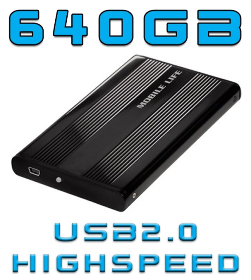 640GB externe 2.5 Zoll Festplatte