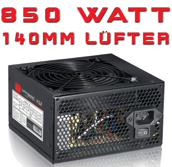 850 WATT Computer Netzteil für ATX PC Gehäuse SATA W 140mm 14cm Silent Lüfter eBay